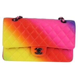 Chanel Matelasse Lambskin Chain Shoulder Bag Rainbow CC